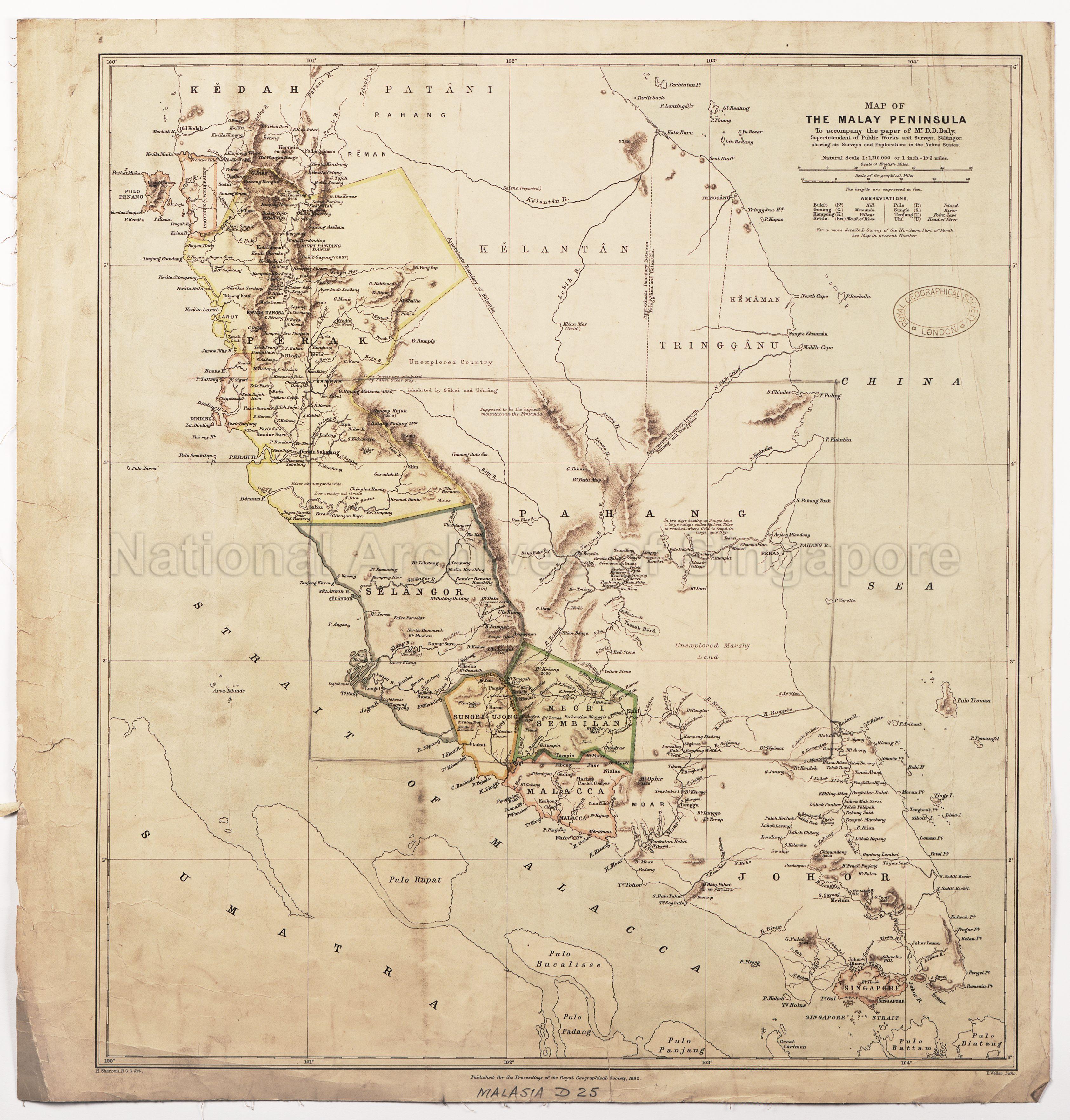Map of The Malay Peninsula to accompany the paper of Mr D.D …