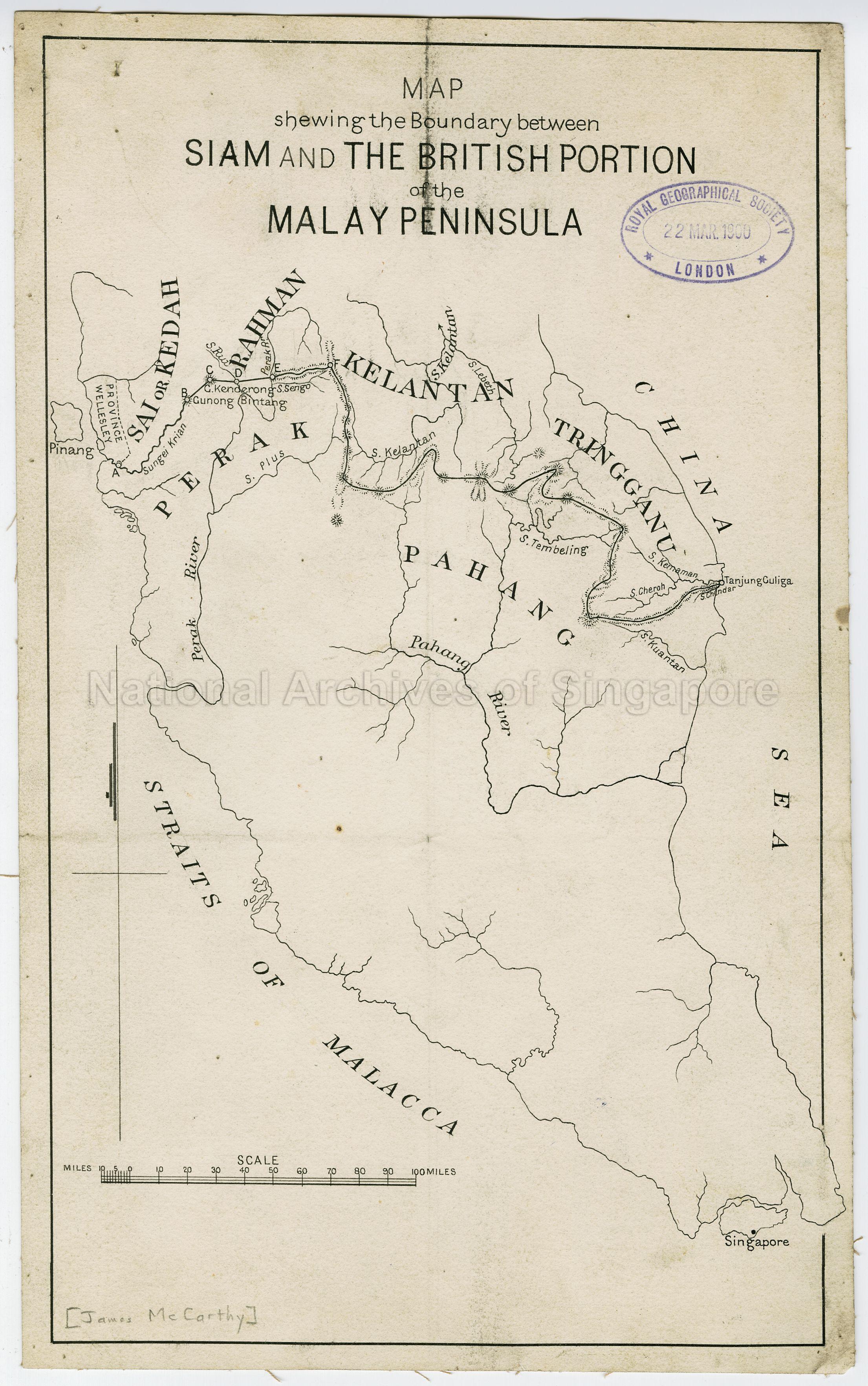 Map Shewing The Boundary Between Siam and The British  …