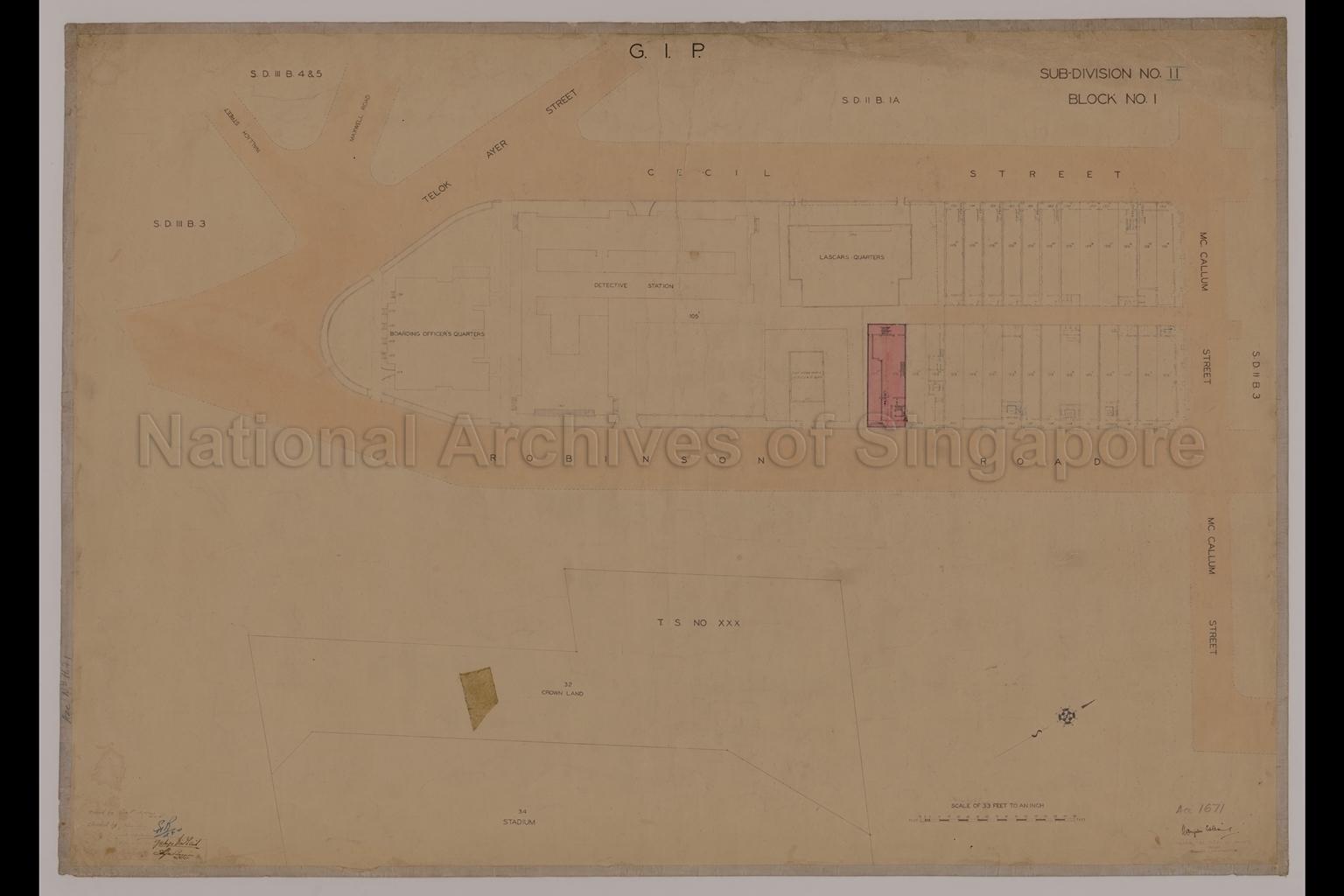 G.I.P. Sub Division Number II. Block Number 1 (Robinson Road …