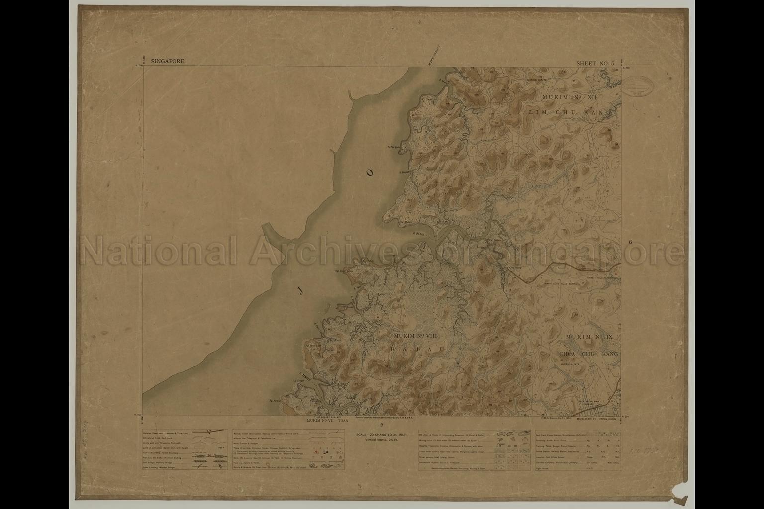 Singapore Sheet No. 5: Mukim Number: VI Peng Kang, VII Tuas …