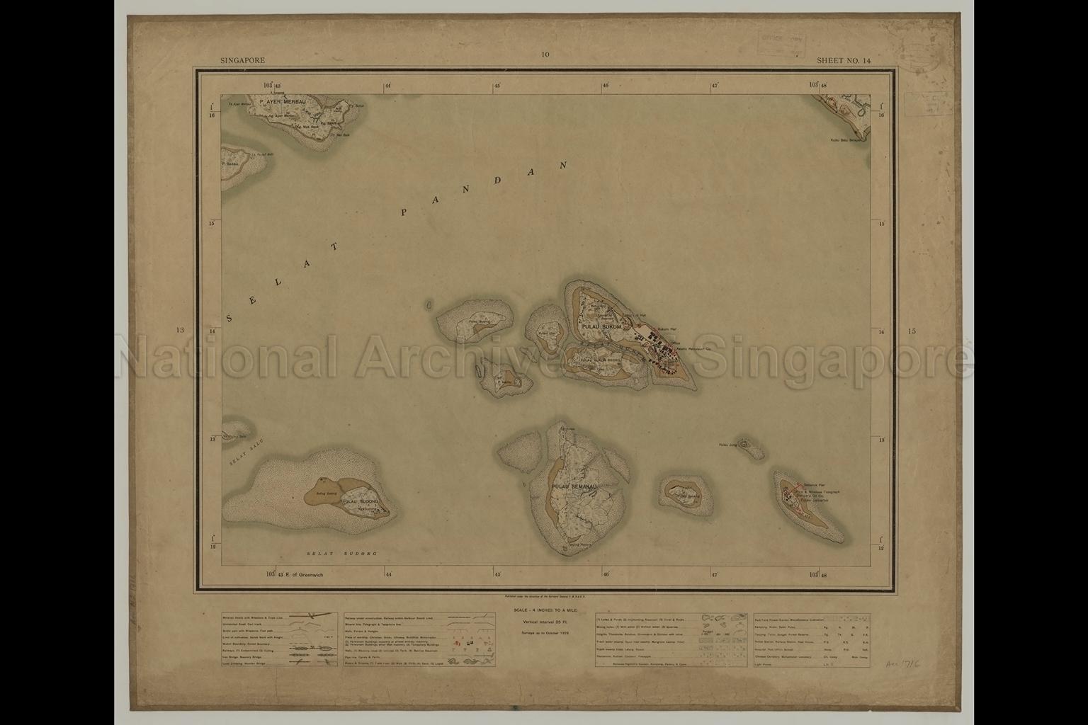 Singapore Sheet no. 14. Pulau Ayer Merbau,  Pulau Bakau, and …