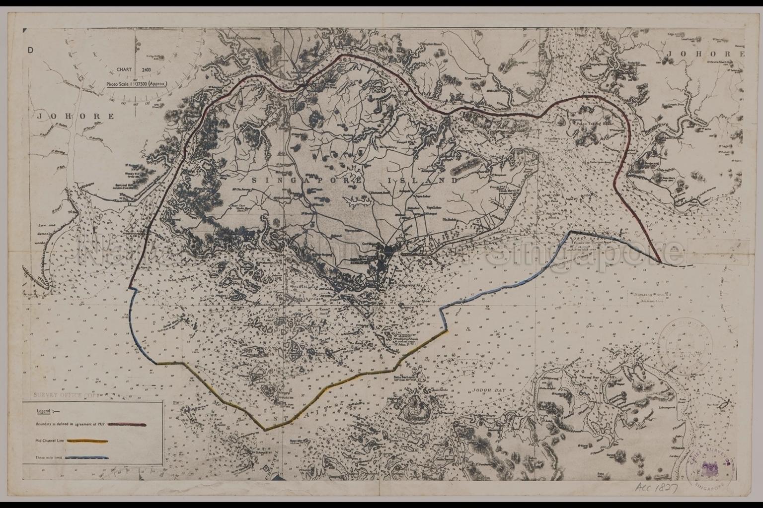 Main Strait and Straits of Johore around Singapore