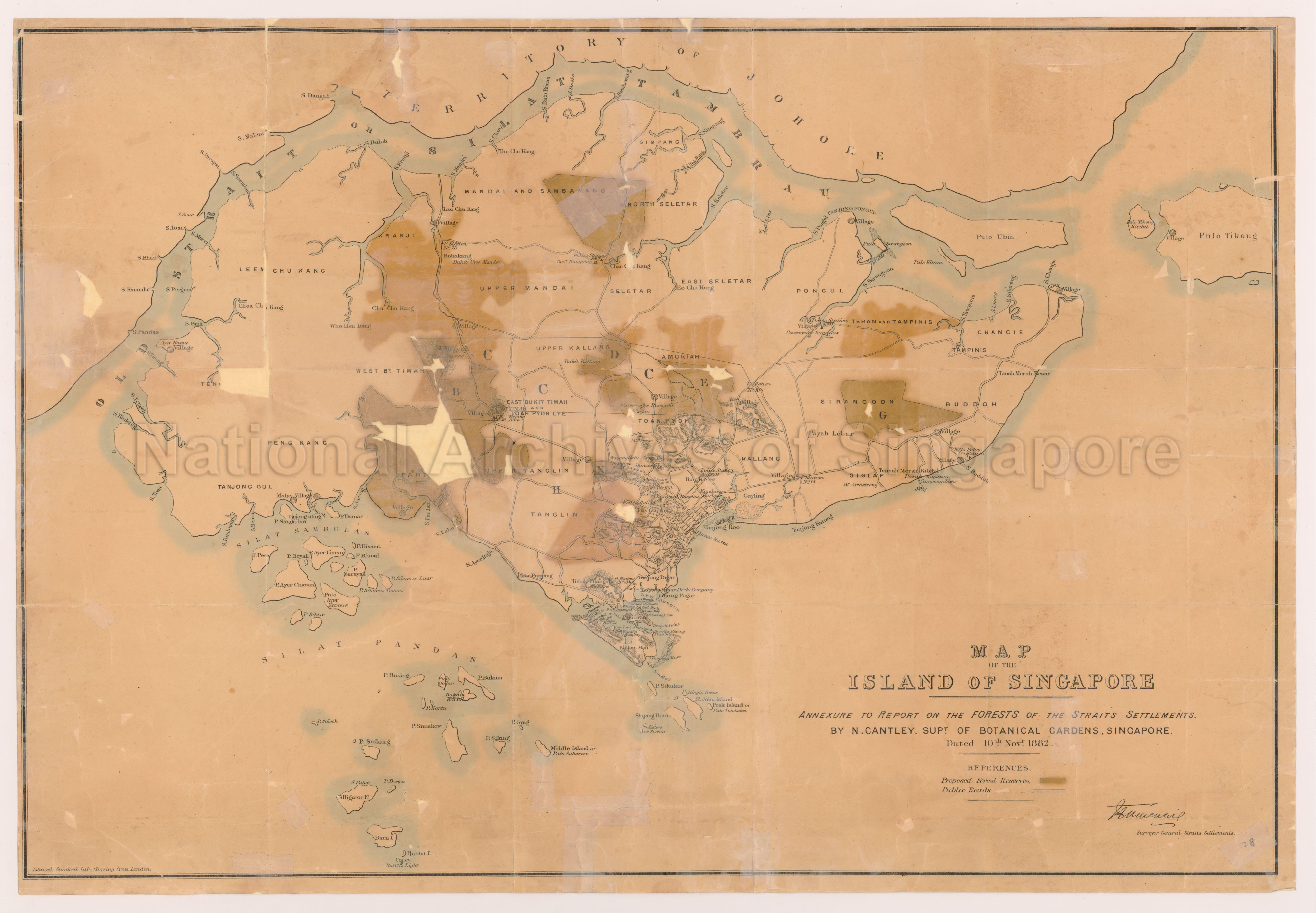 Map Of The Island Of Singapore. Annexure To Report On The  …