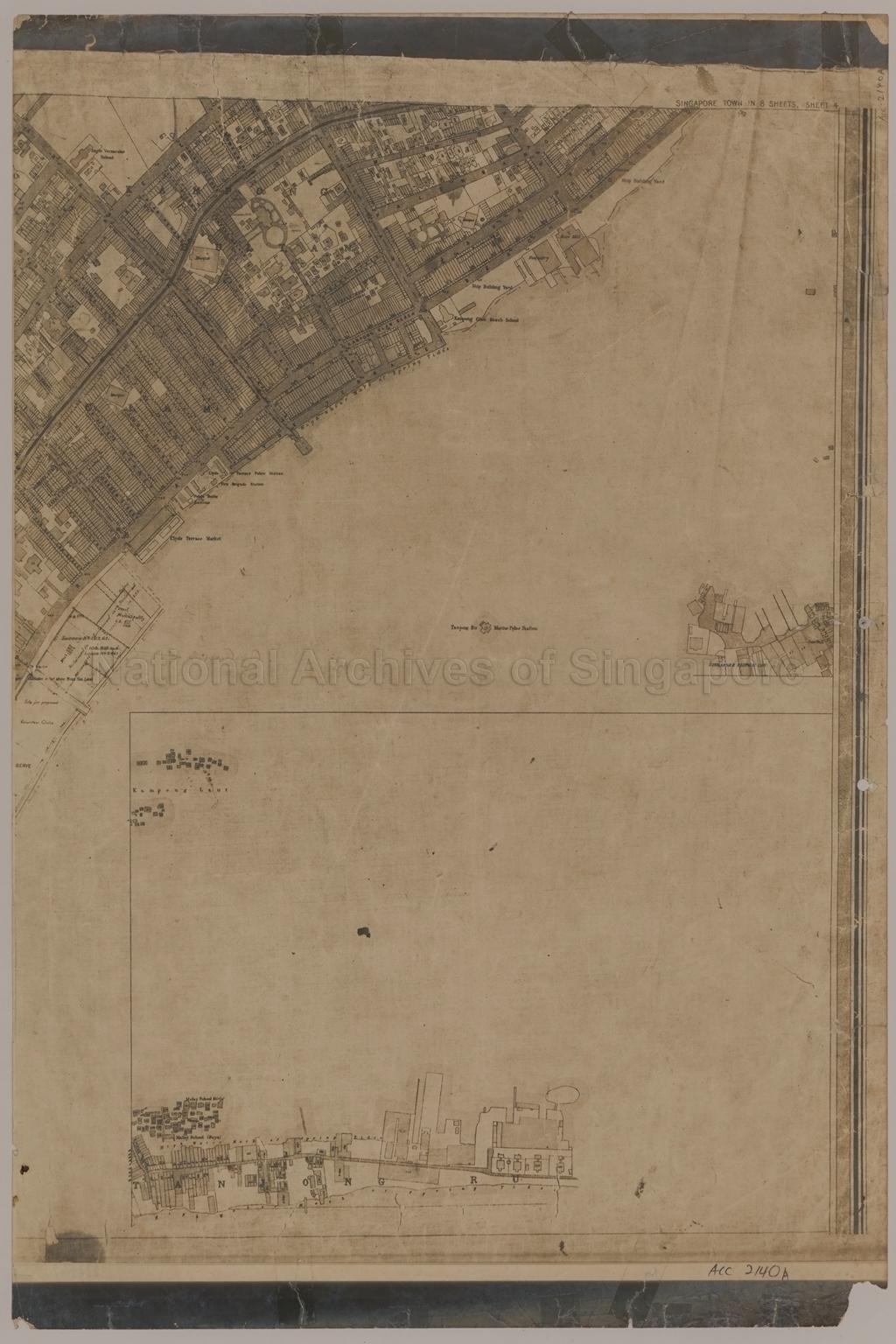 Plan of Singapore Town Showing Topographical Detail and  …