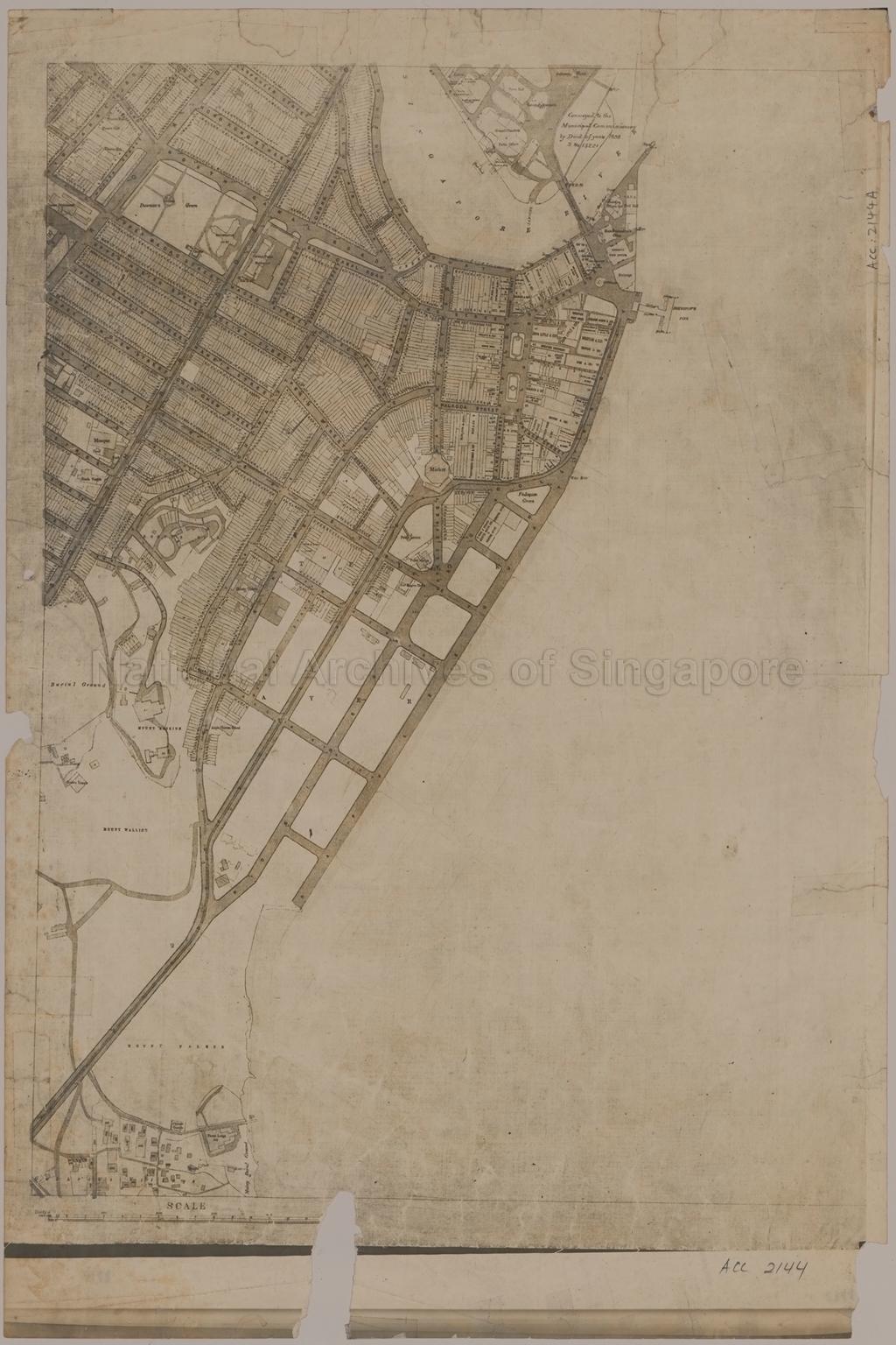 Plan of Singapore Town Showing Topographical Detail and  …