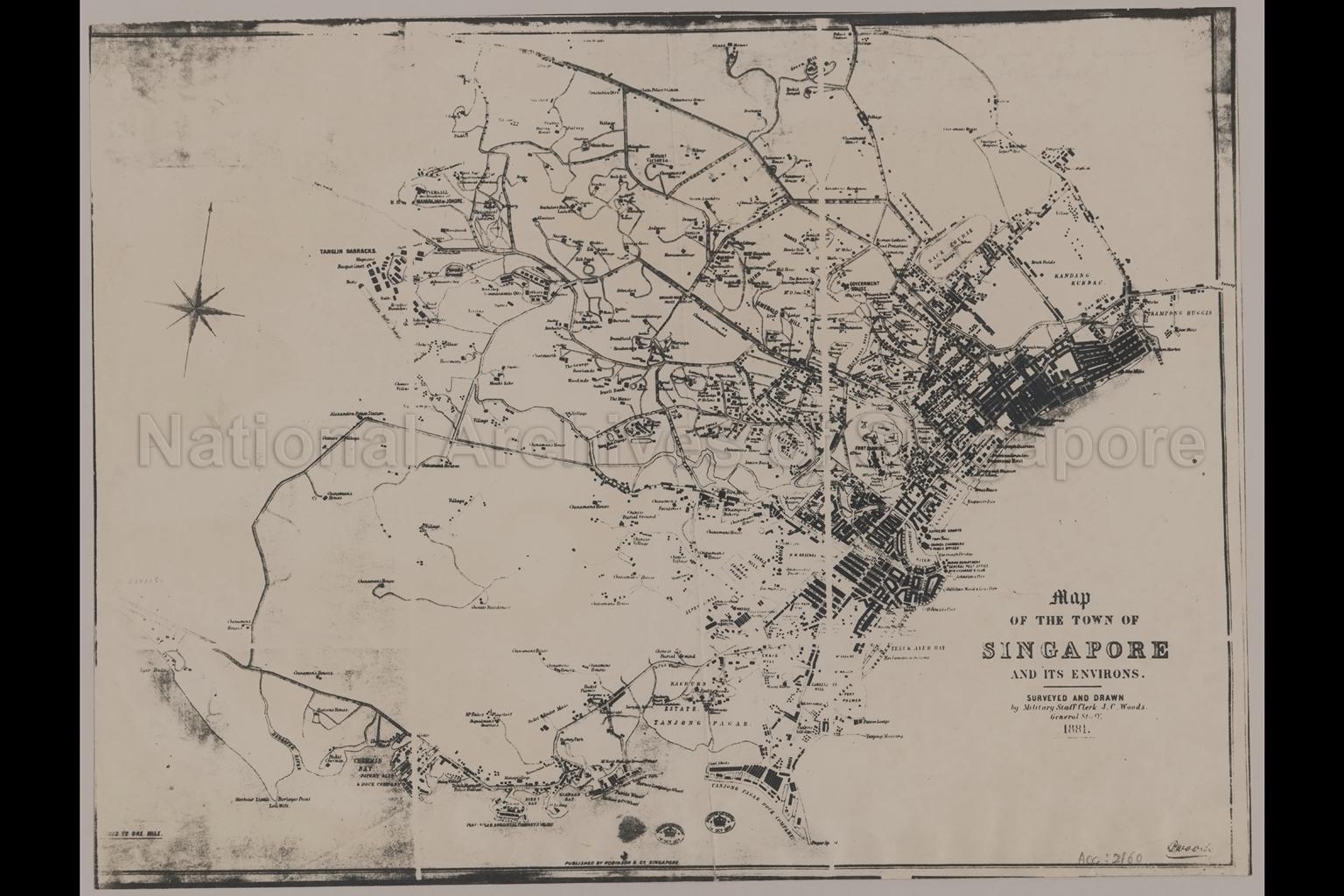 Map of the Town of Singapore and its Environs
