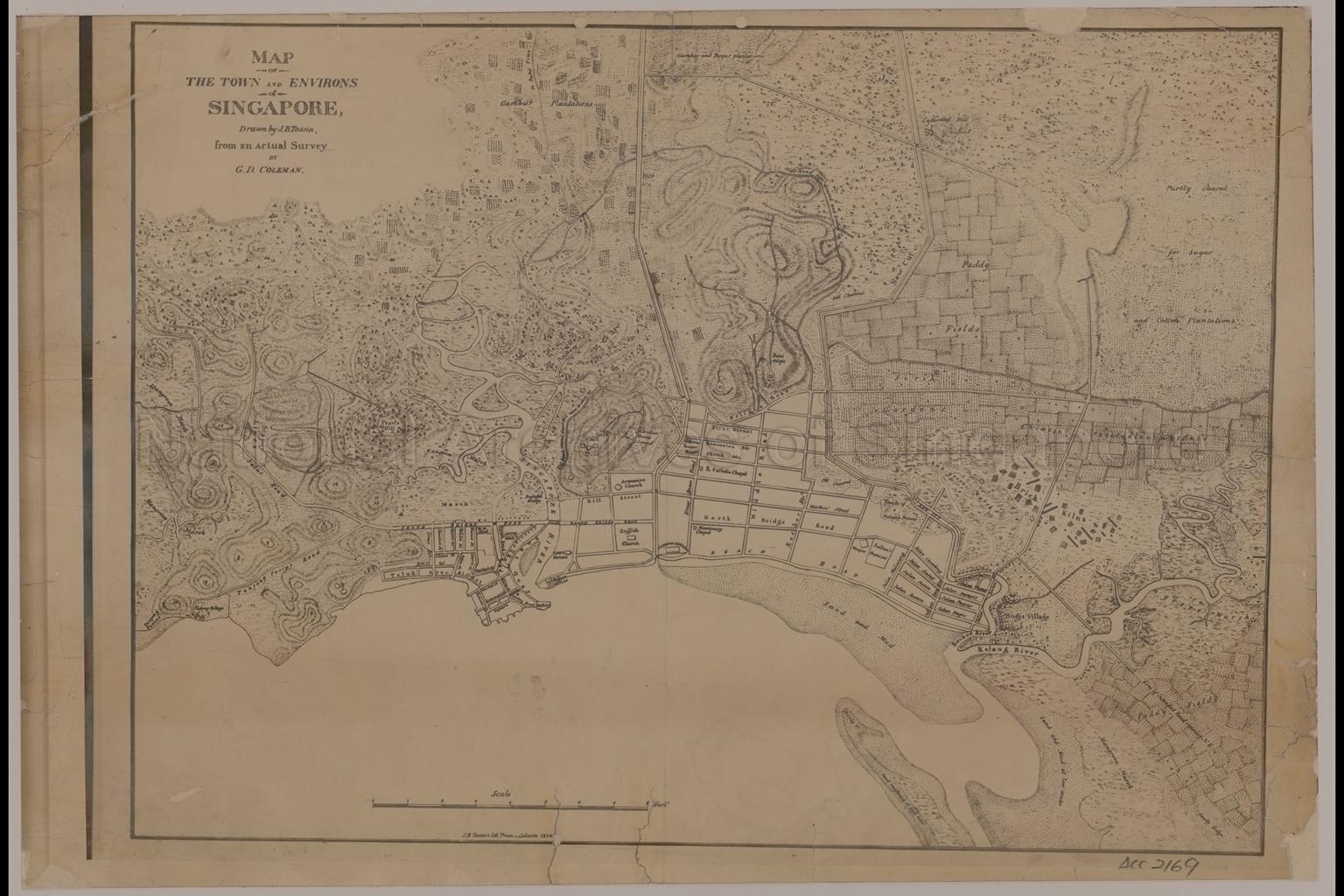 Map Of The Town And Environs Of Singapore