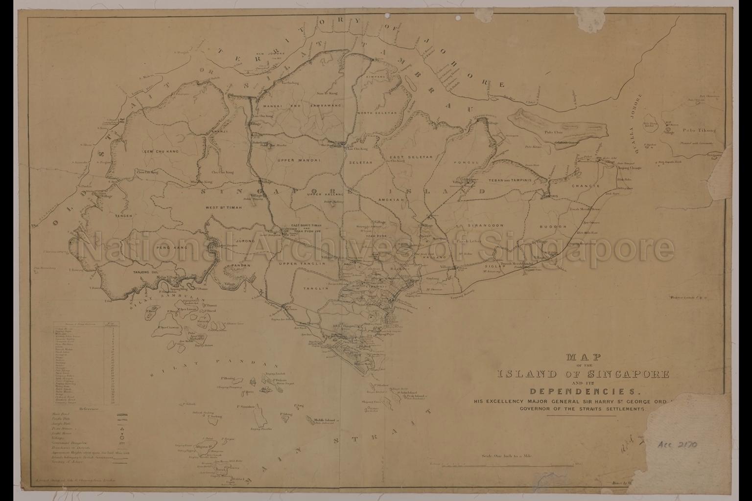 Map Of The Island Of Singapore And Its Dependencies