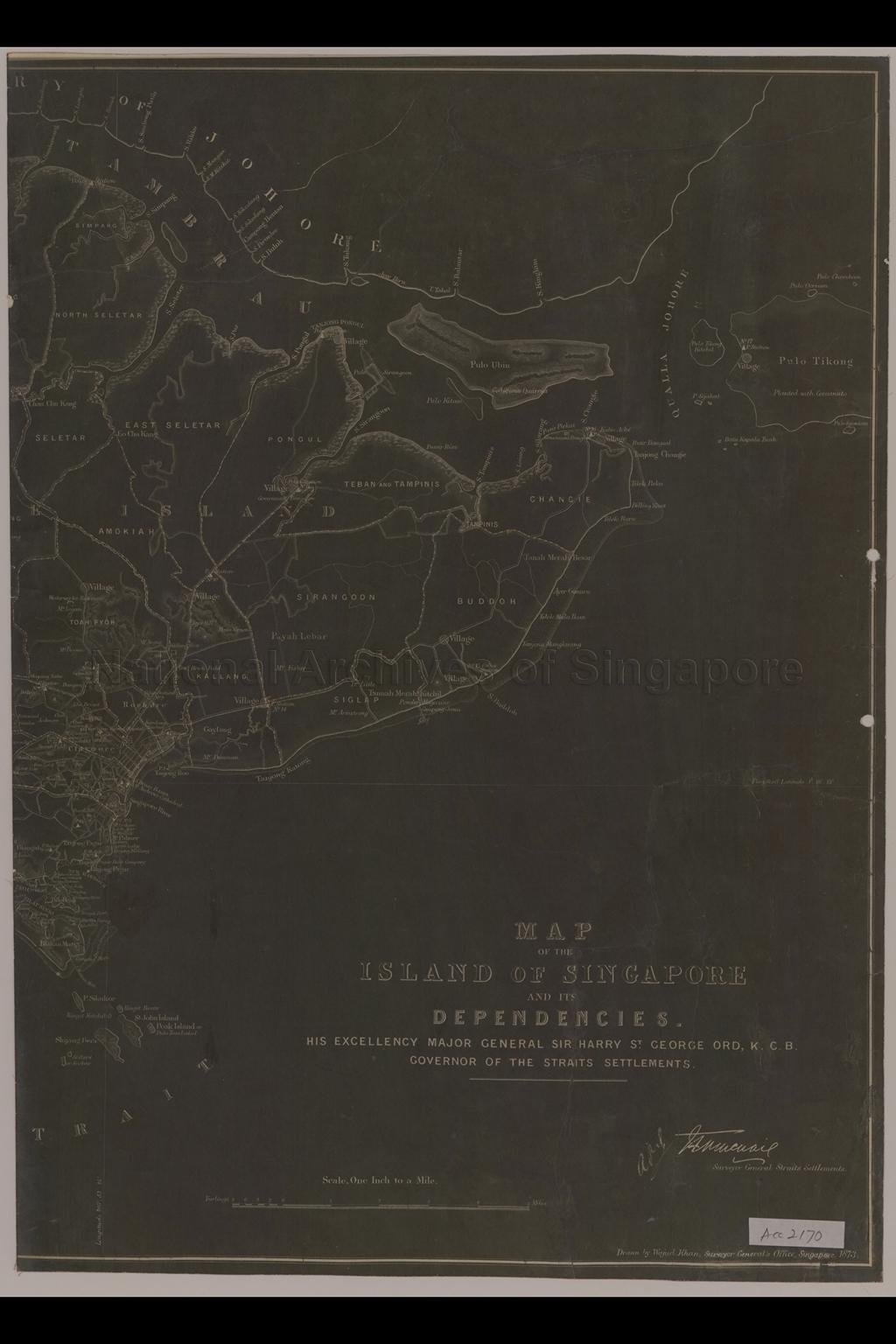 Map Of The Island Of Singapore And Its Dependencies