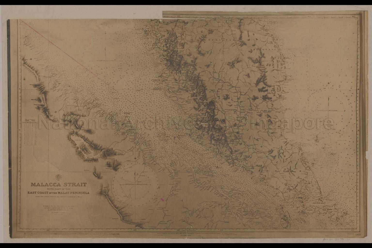 Malacca Strait with Part of the East Coast of the Malay  …