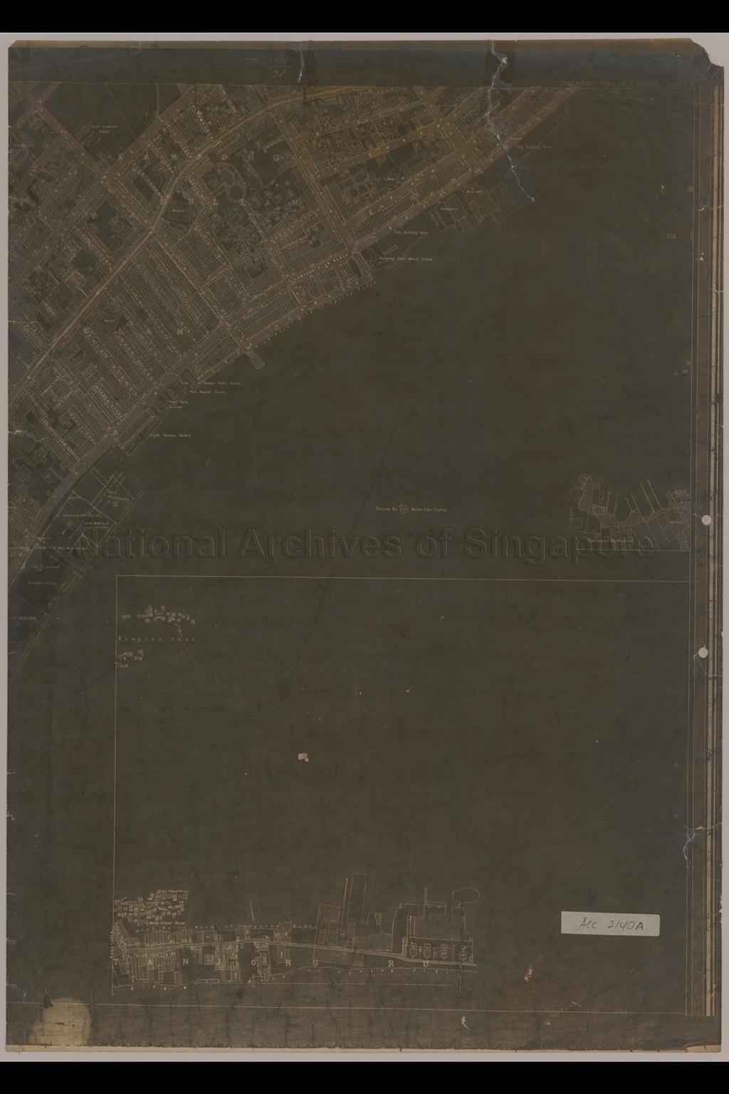 Plan of Singapore Town Showing Topographical Detail and  …