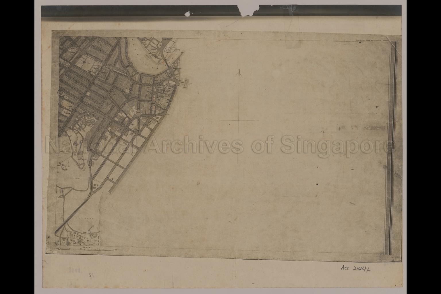 Plan of Singapore Town Showing Topographical Detail and  …