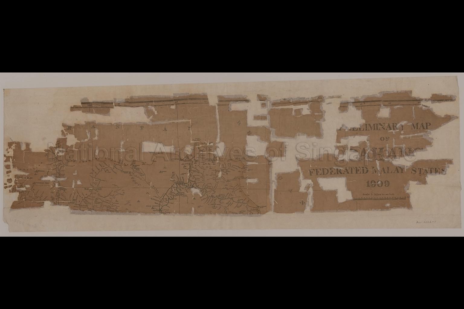 Preliminary Map of Pahang, Federated Malay States,1909