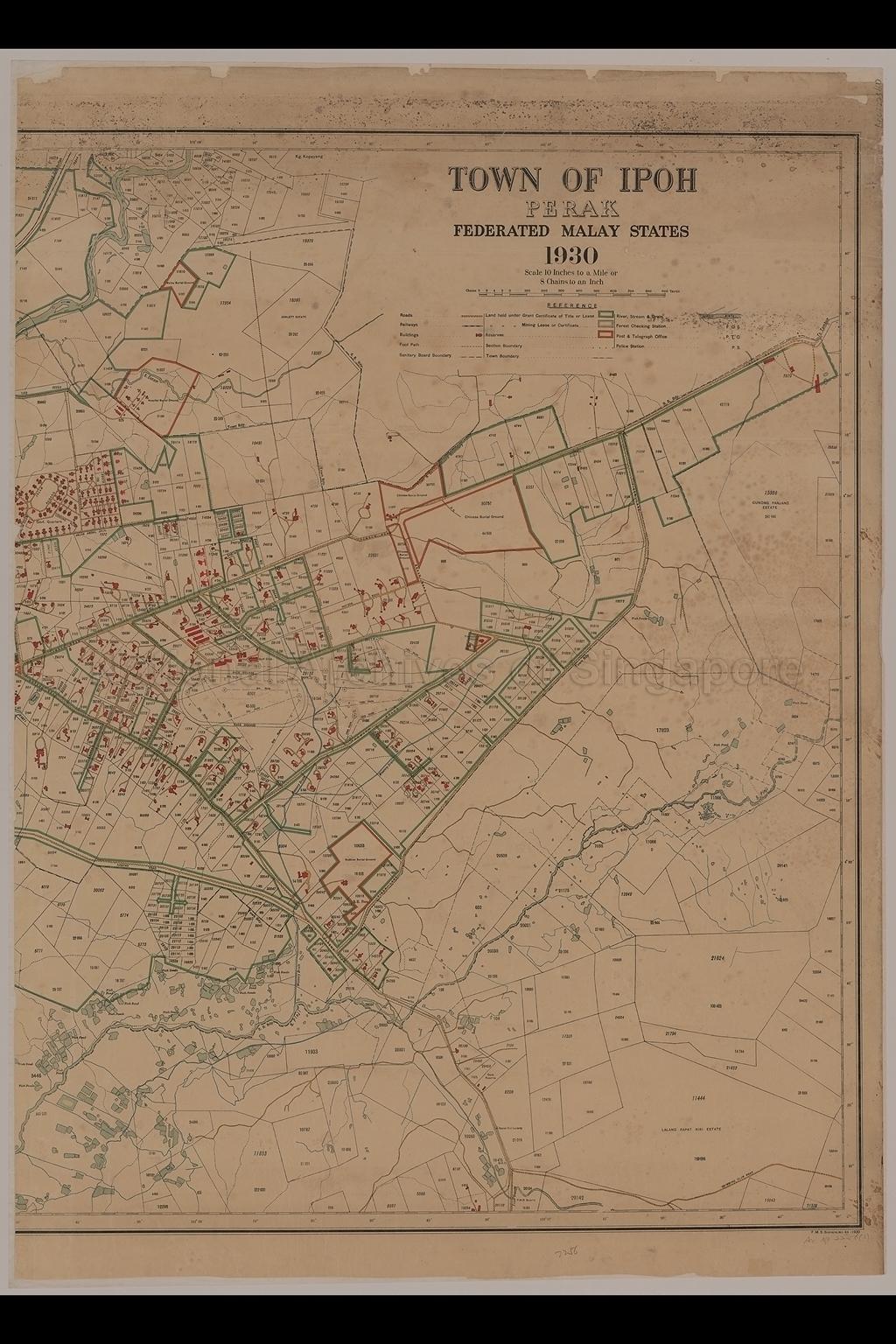 Town of Ipoh, Perak, Federated Malay States,1930