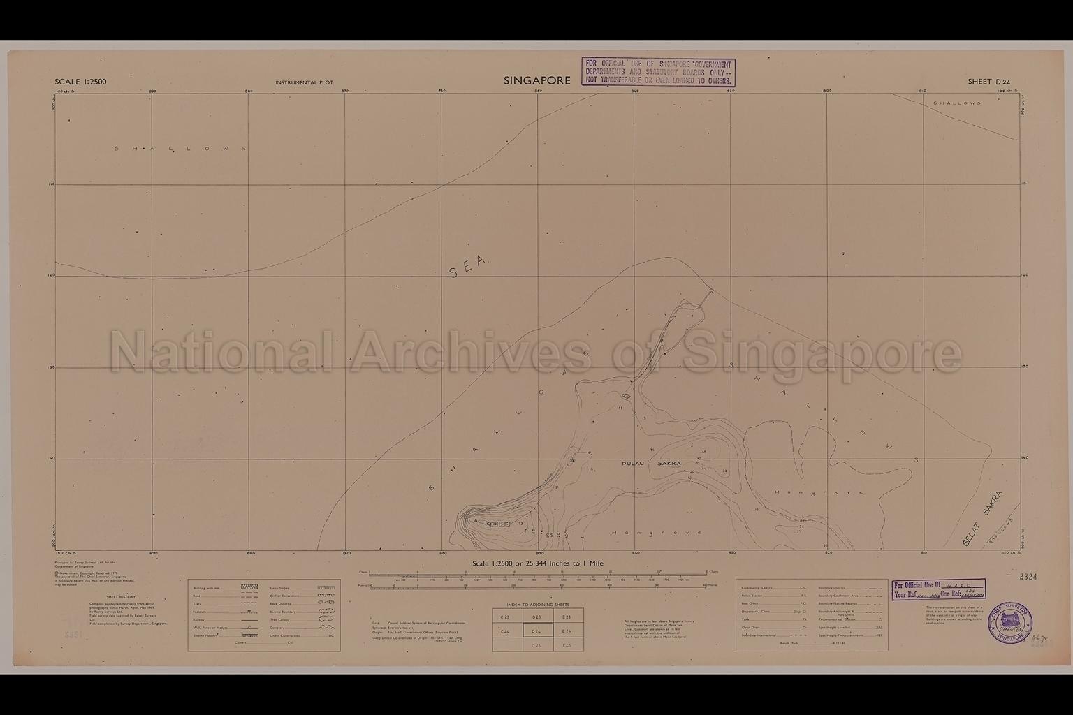 Singapore. Instrumental Plot - Pulau Sakra off Jurong