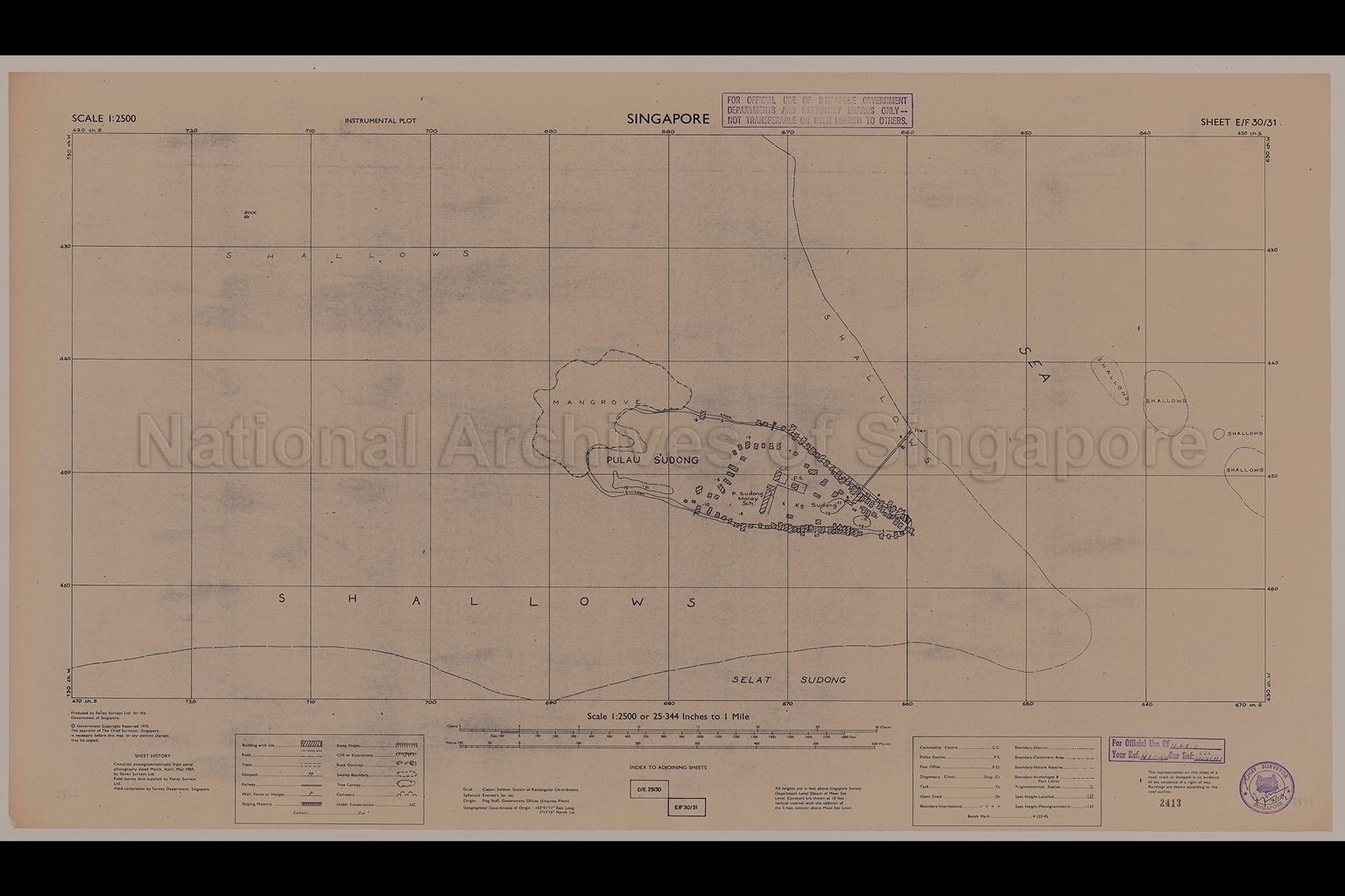 Singapore. Instrumental Plot - Pulau Sudong off Jurong
