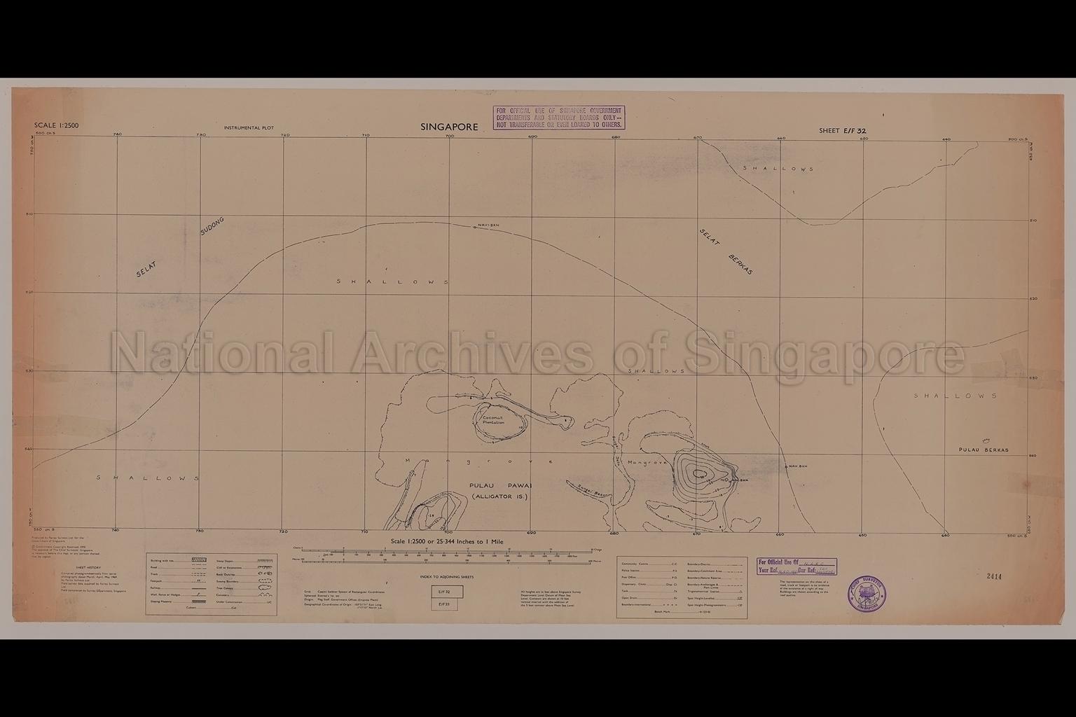 Singapore. Instrumental Plot - Pulau Pawai near Pulau Bukom