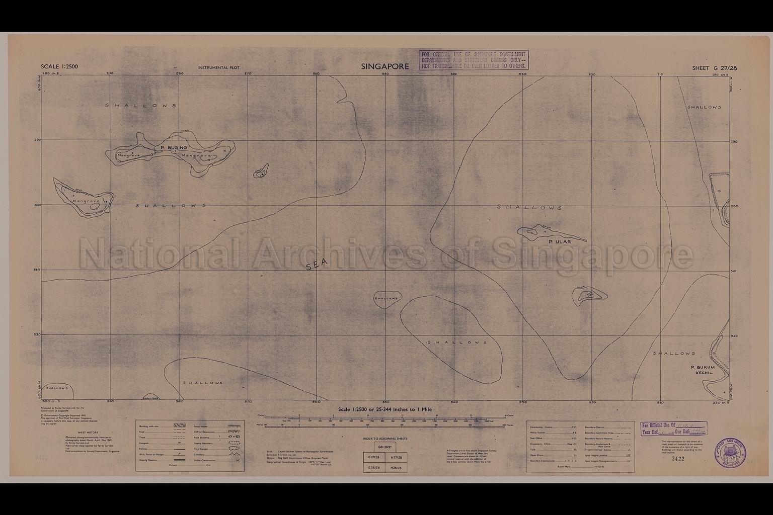 Singapore. Instrumental Plot -Pulau Busing, Pualu Ular