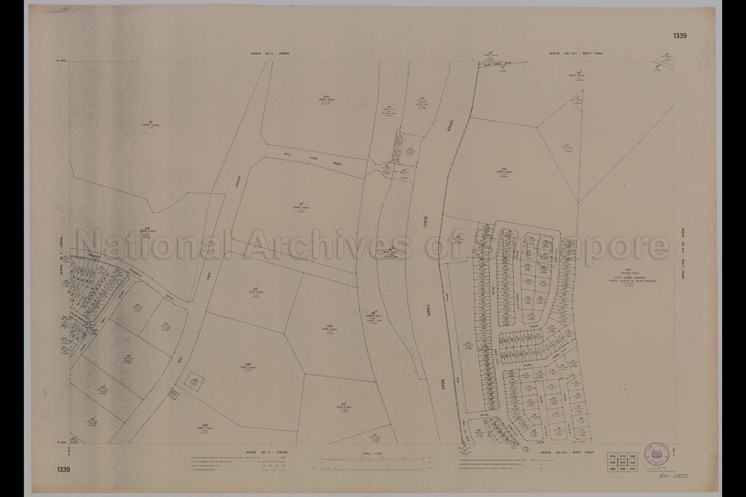 Mukim Number X: Jurong and Mukim Number XVI: Bukit Timah