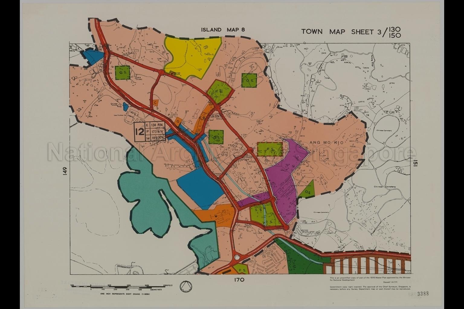 1976 Master Plan: Island Map 8 and Town Map Sheet 3/130/150