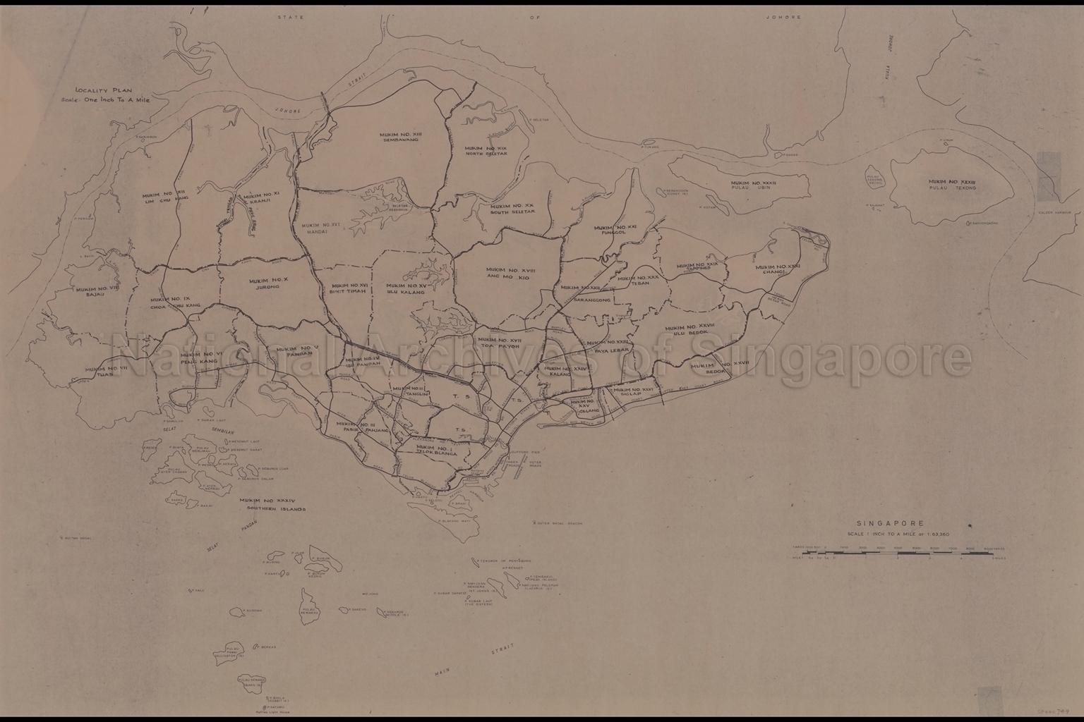 Singapore Locality Plan (Map of Singapore Island)