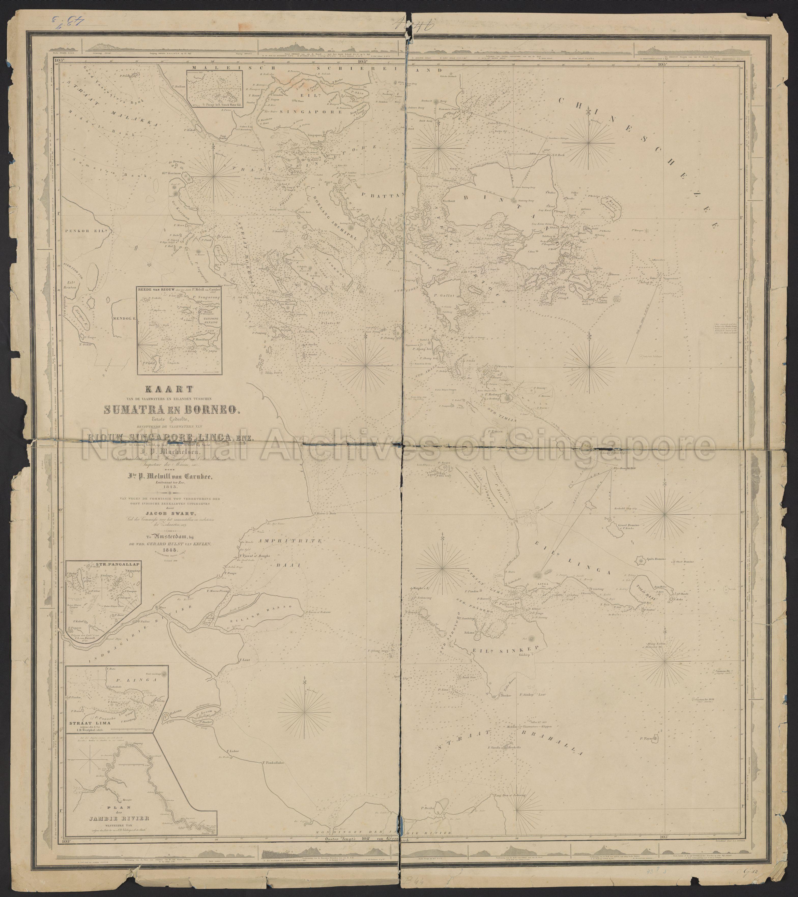 Kaart van de Vaarwaters Sumatra En Borneo (Map Of The  …