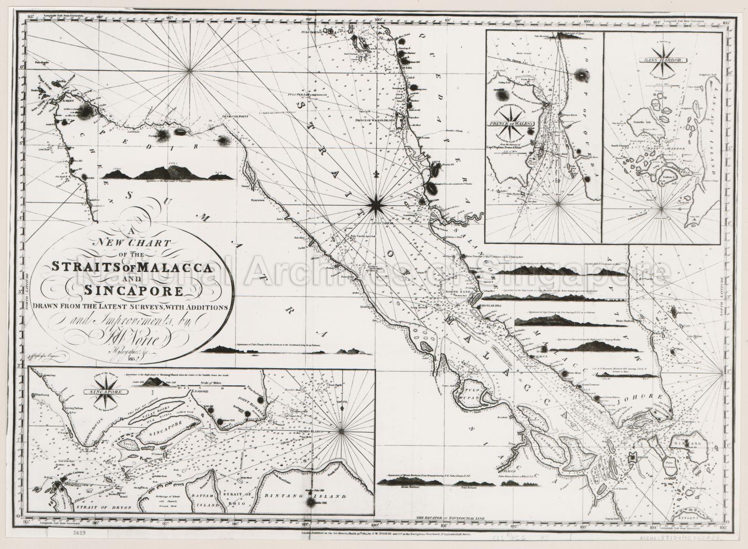 A New Chart of the Strait of Malacca and Singapore Drawn  …
