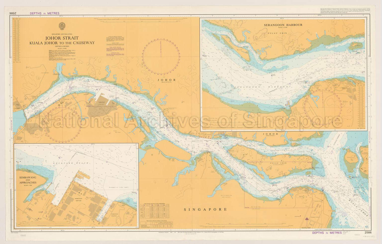 Singapore And Malaysia. Johor Strait, Kuala Johor To The  …