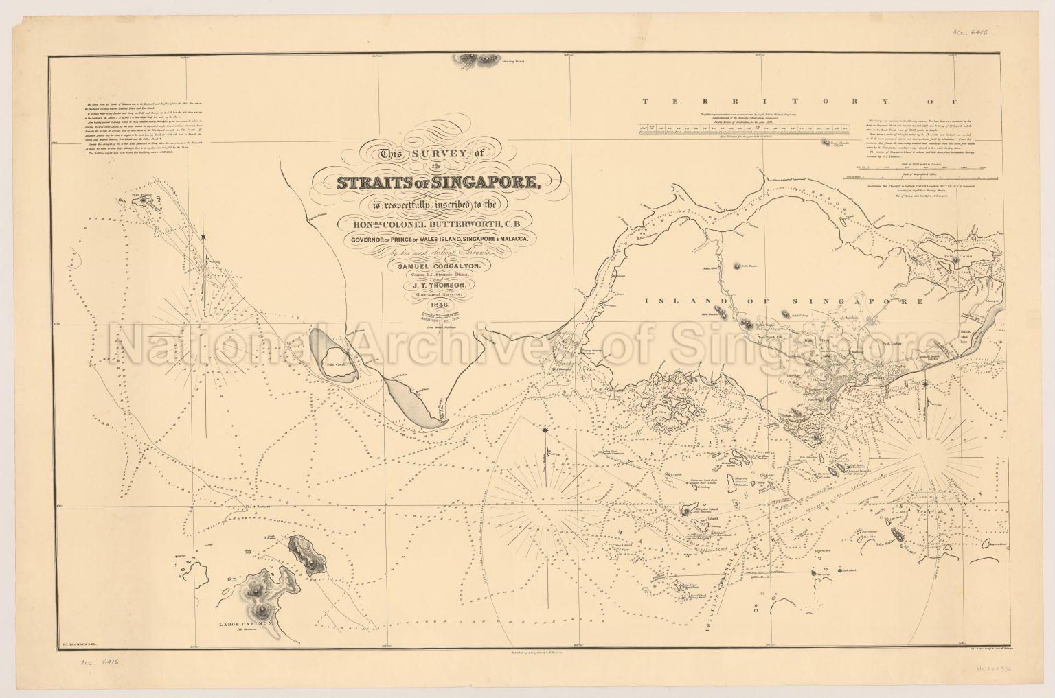 This Survey Of The Straits Of Singapore, Is Respectfully  …