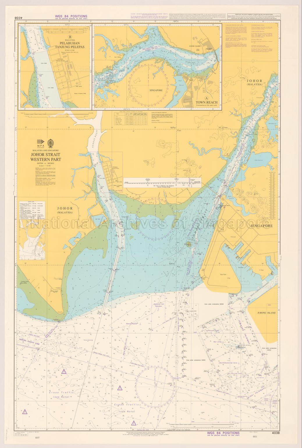 Malaysia And Singapore. Johor Strait Western Part