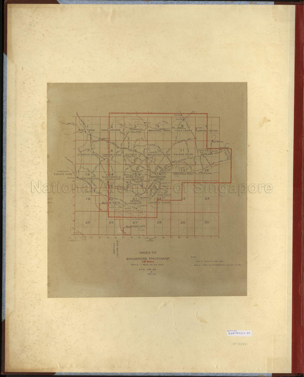 Index to Singapore Photomap (20 sheets)