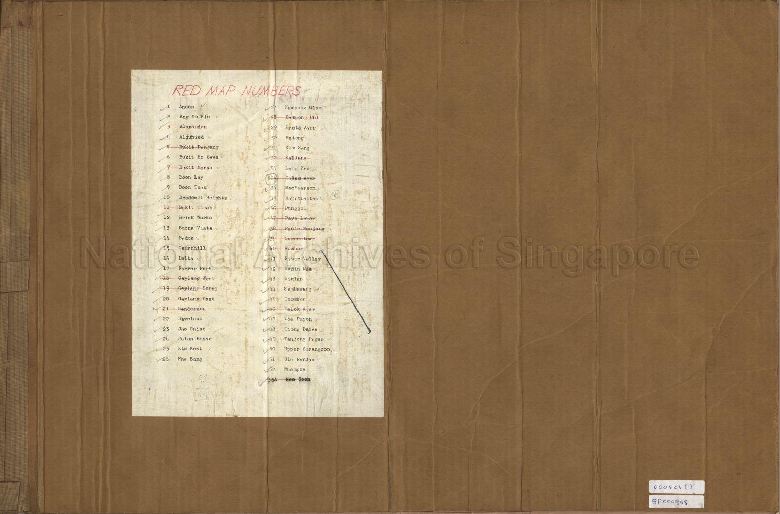 Red Map Numbers - List showing Electoral Constituencies