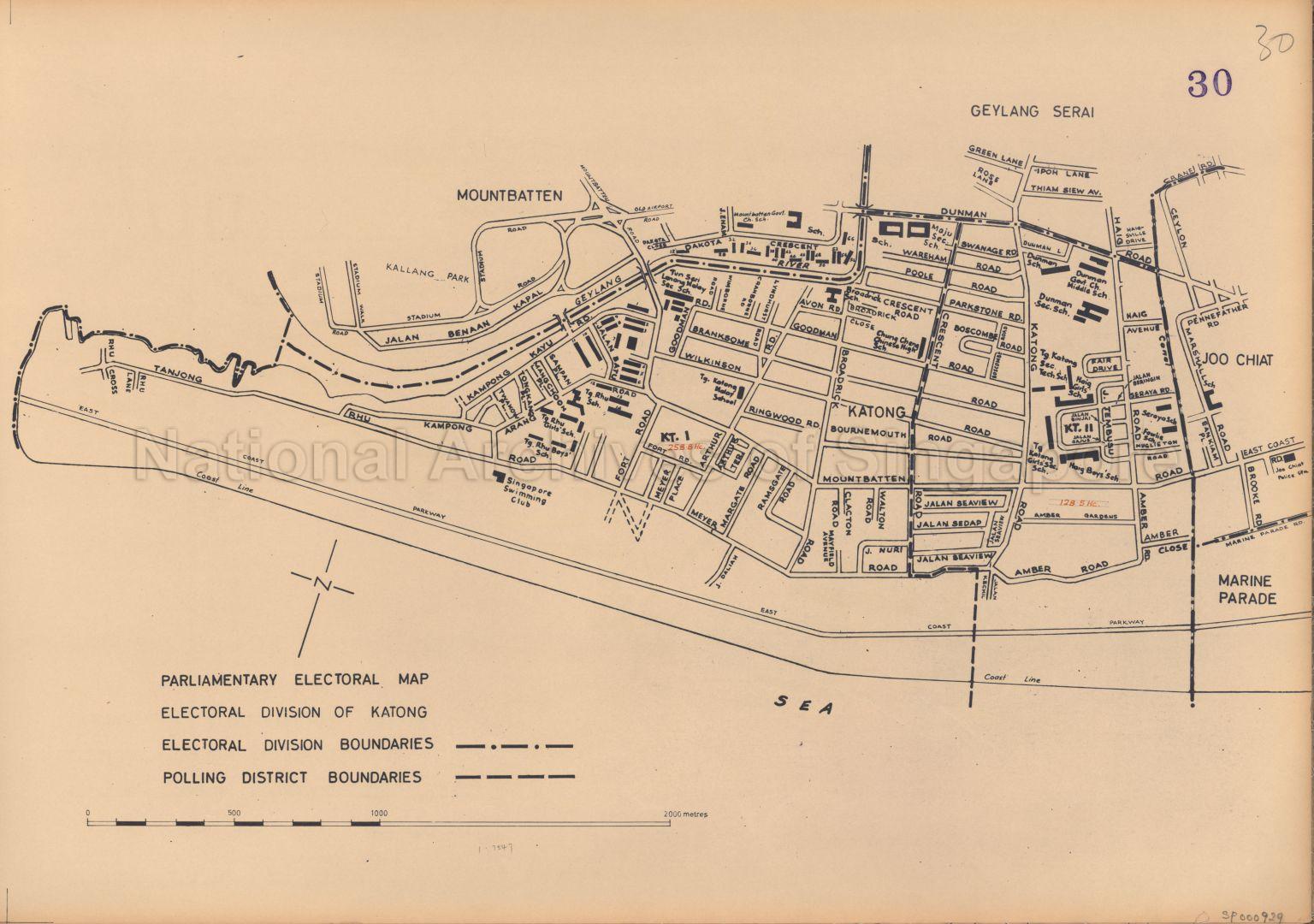 Parliamentary electoral Map. electoral Division of Katong