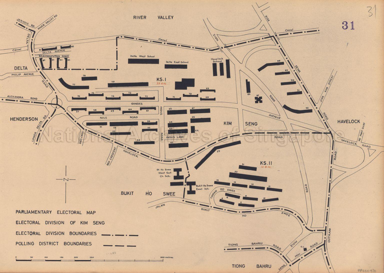Parliamentary electoral Map. electoral Division of Kim Seng