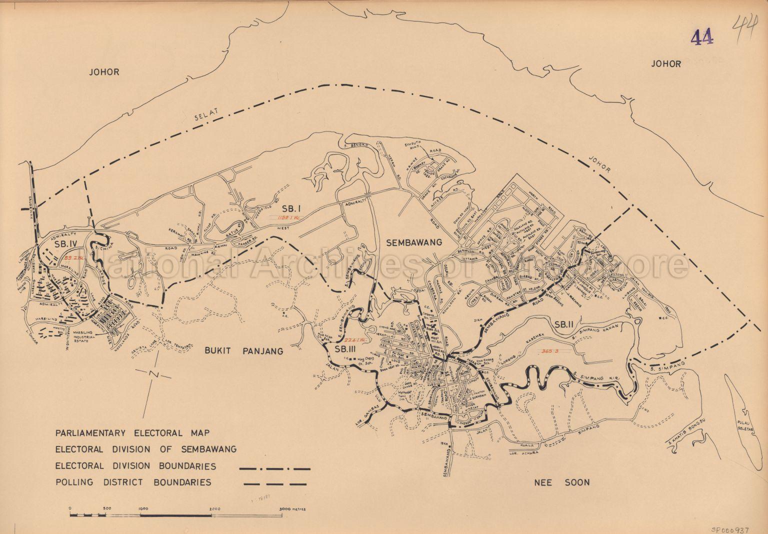 Parliamentary electoral Map. electoral Division of Sembawang