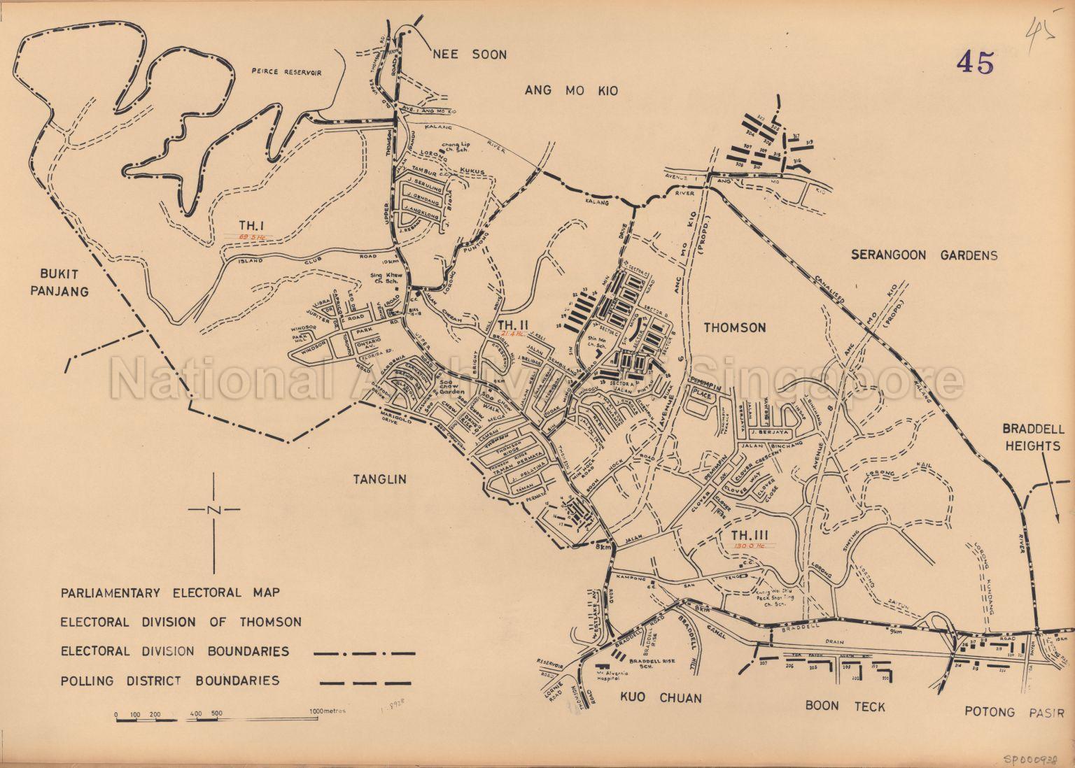 Parliamentary electoral Map. electoral Division of Thomson