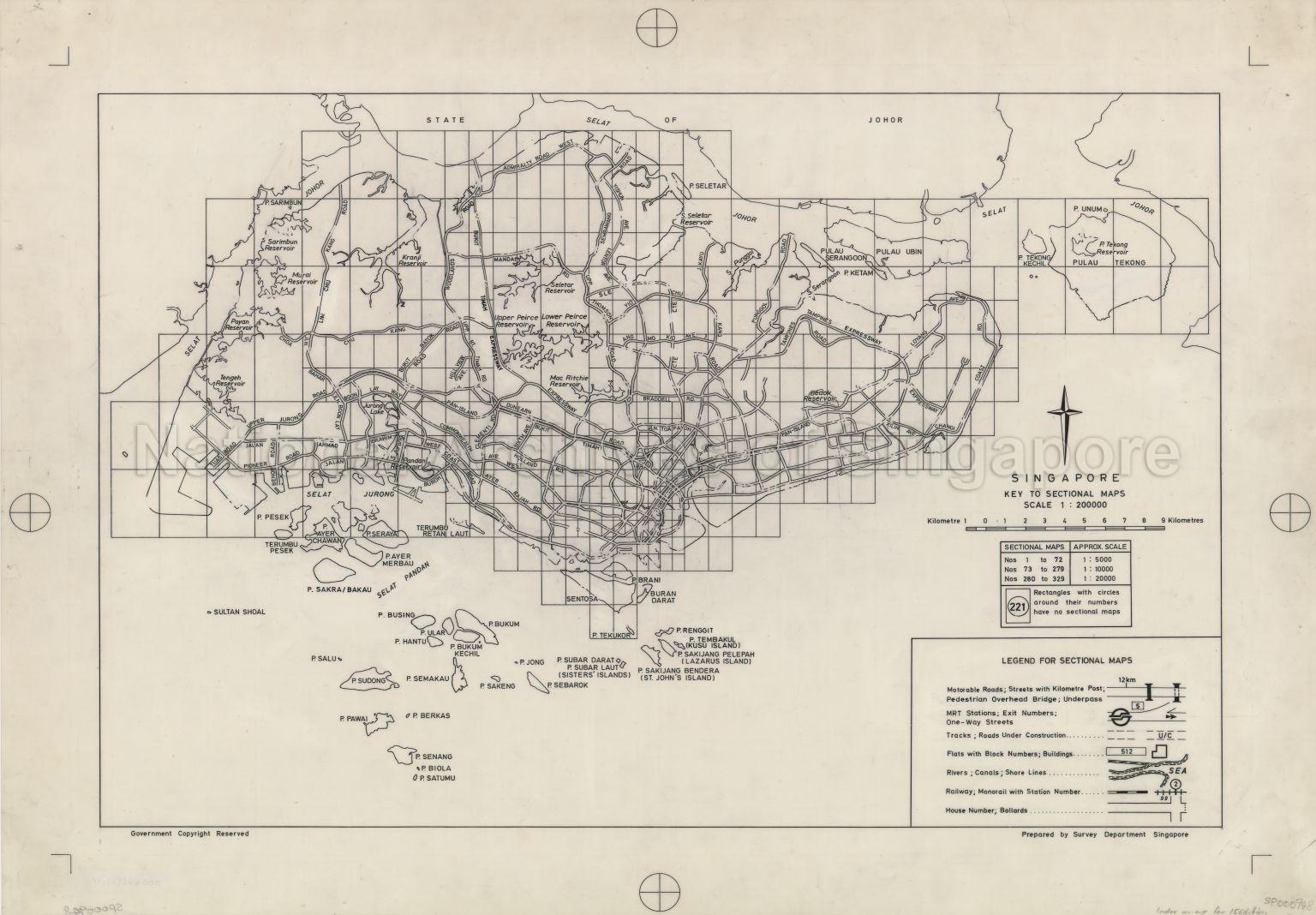 Singapore. Key To Sectional Maps