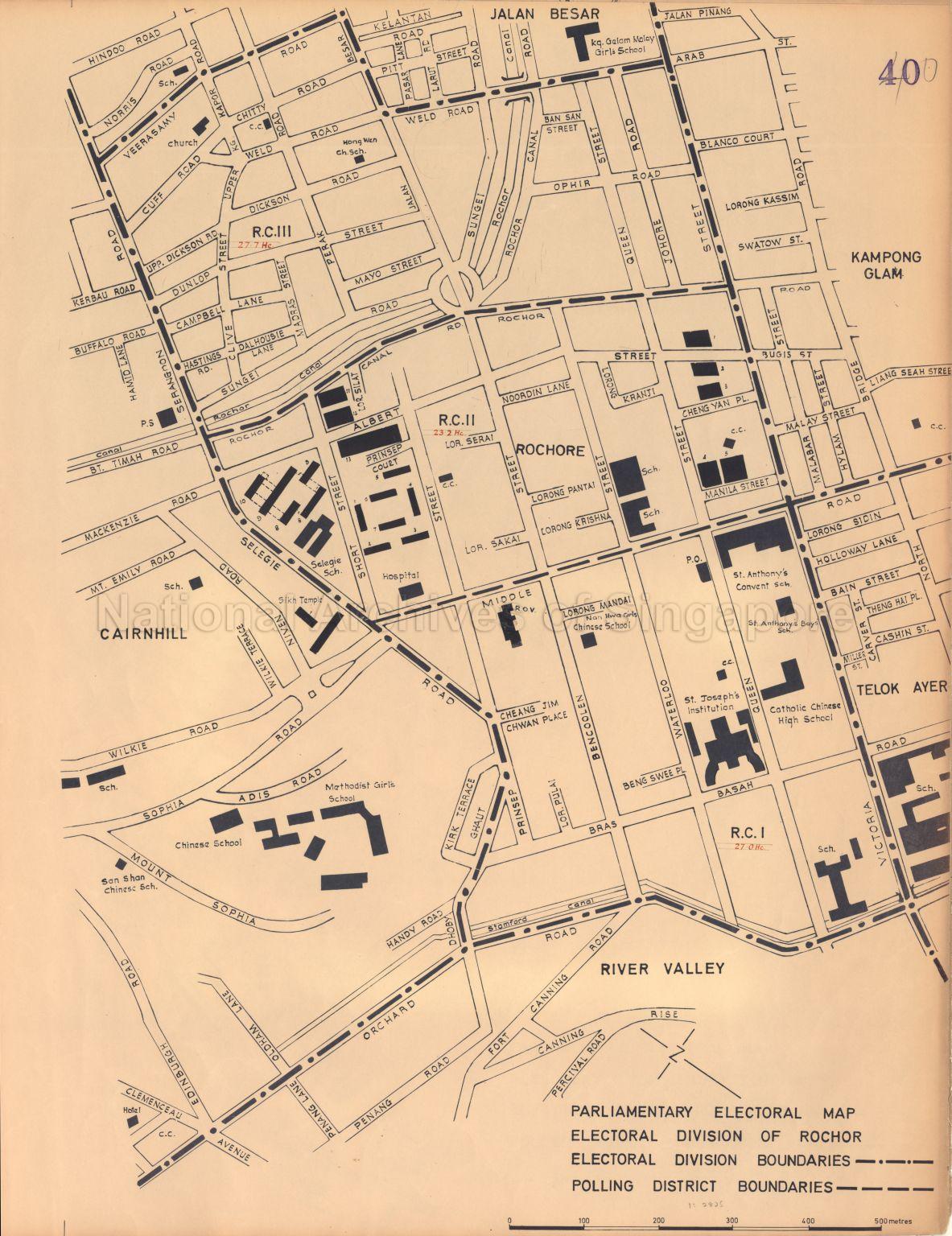Parliamentary electoral Map. electoral Division of Rochor