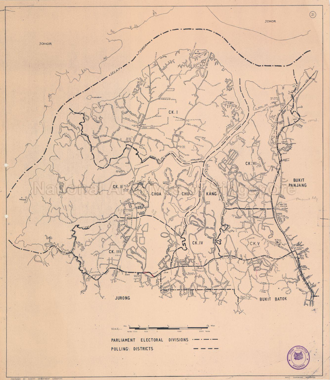 Parliament Electoral Divisions Map No 21 Chua Chu Kang
