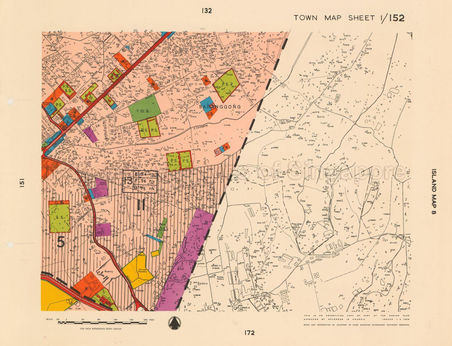 1958 Master Plan: Town Map Sheet 1/152