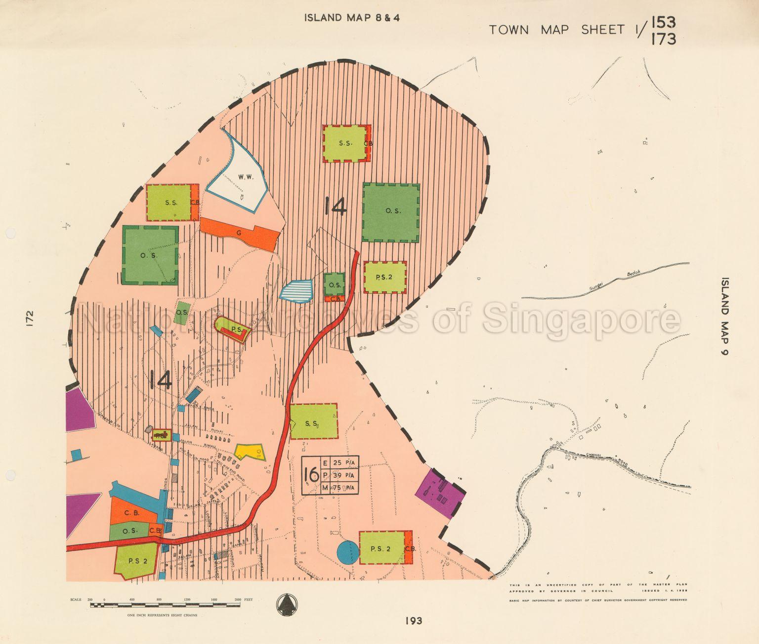 1958 Master Plan: Town Map Sheet 1/153/173