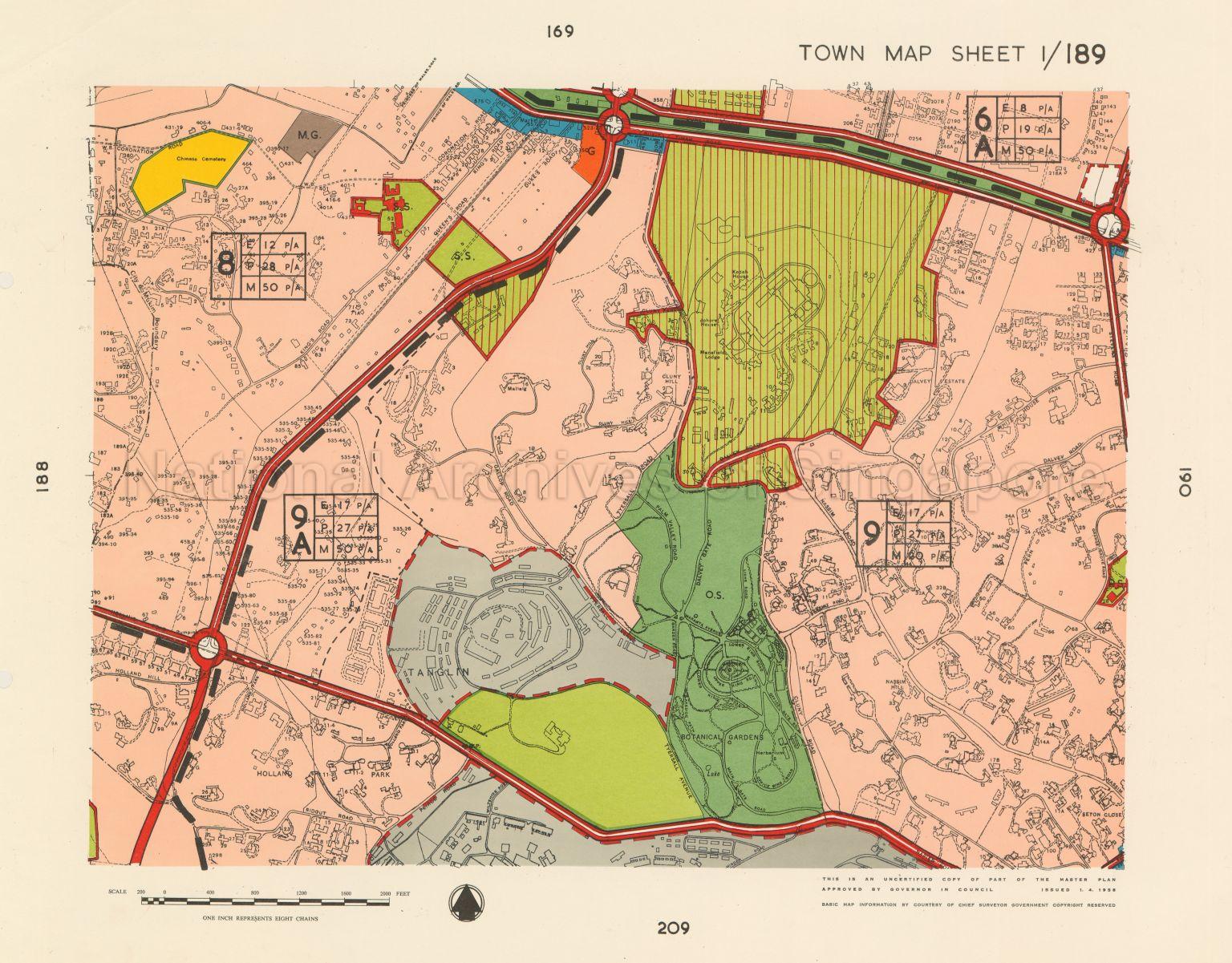 1958 Master Plan: Town Map Sheet 1/189