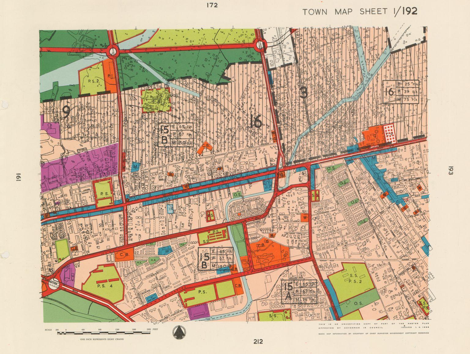 1958 Master Plan: Town Map Sheet 1/192