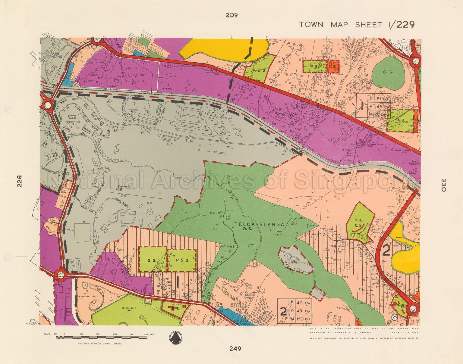 1958 Master Plan: Town Map Sheet 1/229