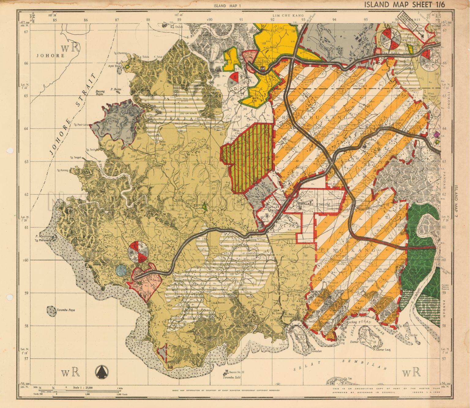 1958 Master Plan: Singapore Island Map Sheet 1/6