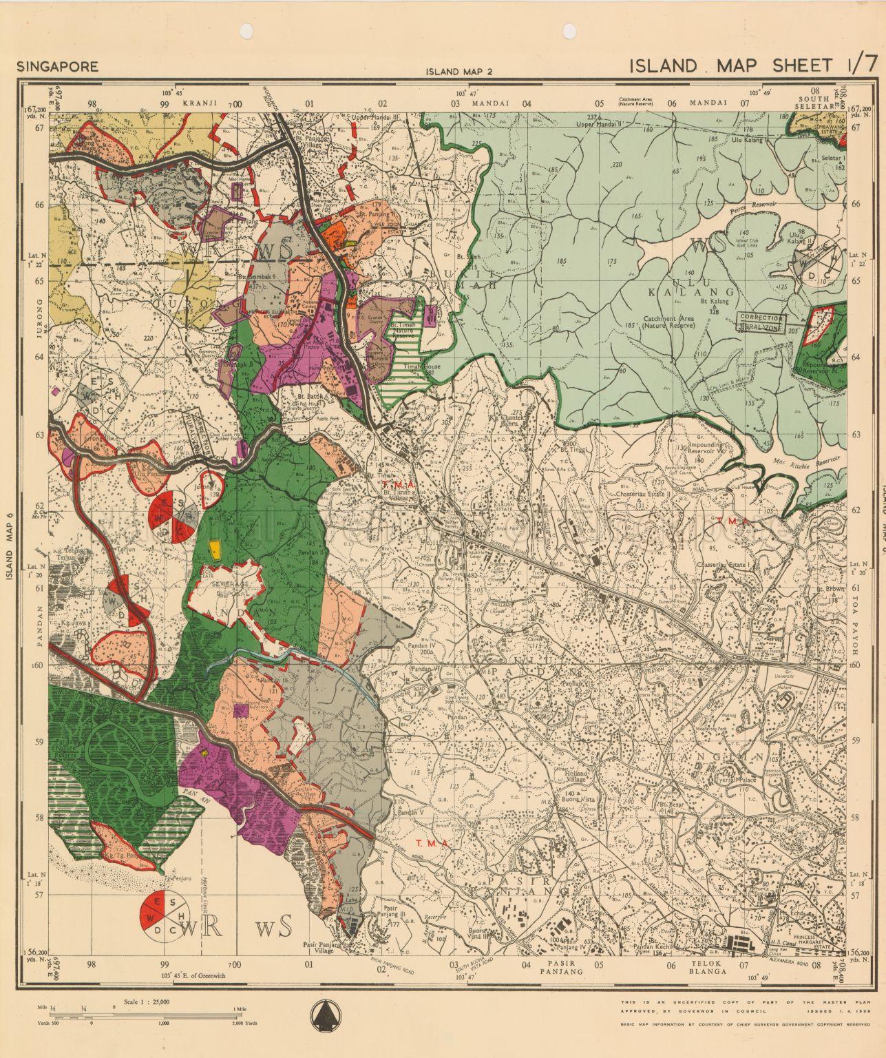 1958 Master Plan: Singapore Island Map Sheet 1/7