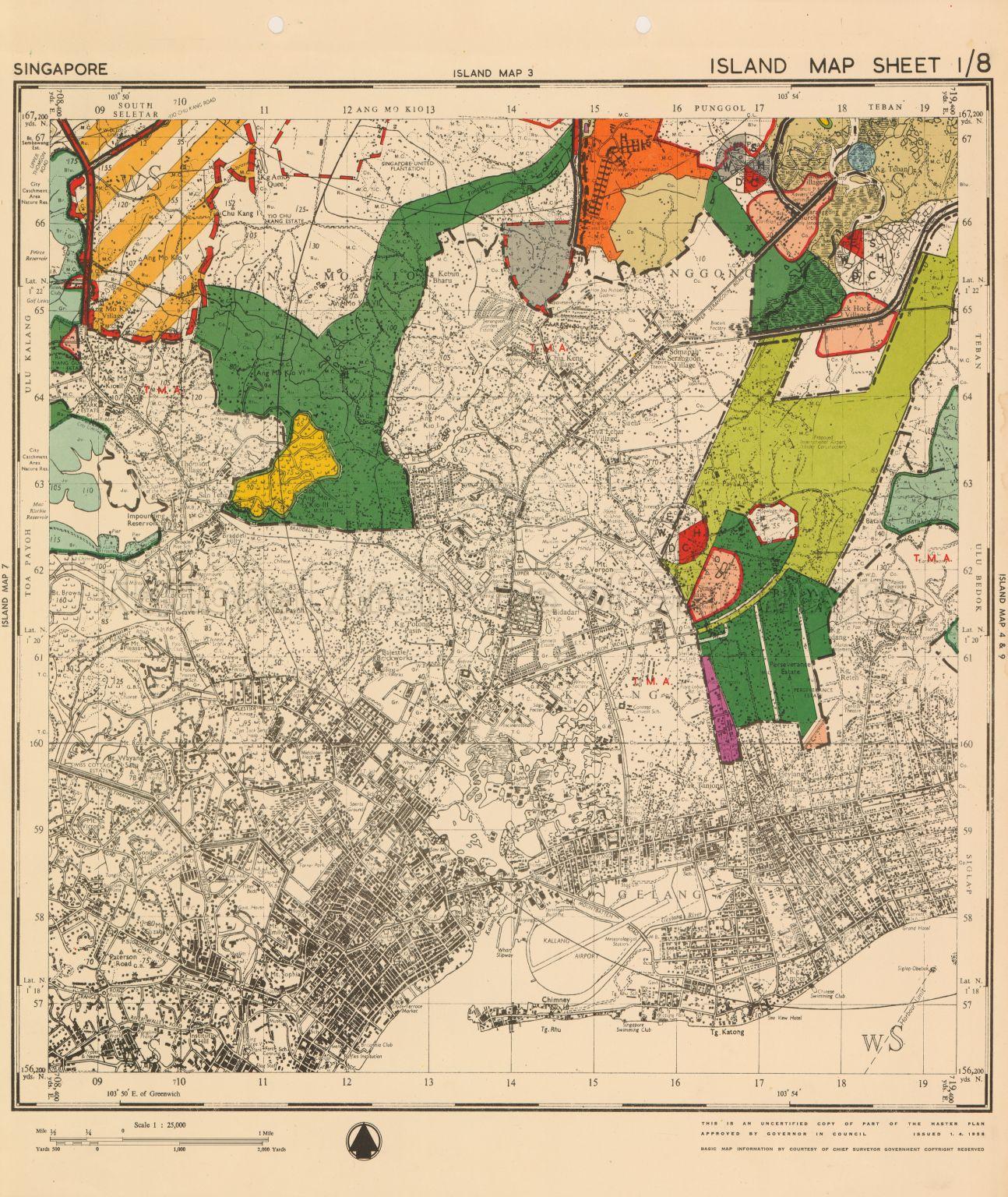 1958 Master Plan: Singapore Island Map Sheet 1/8