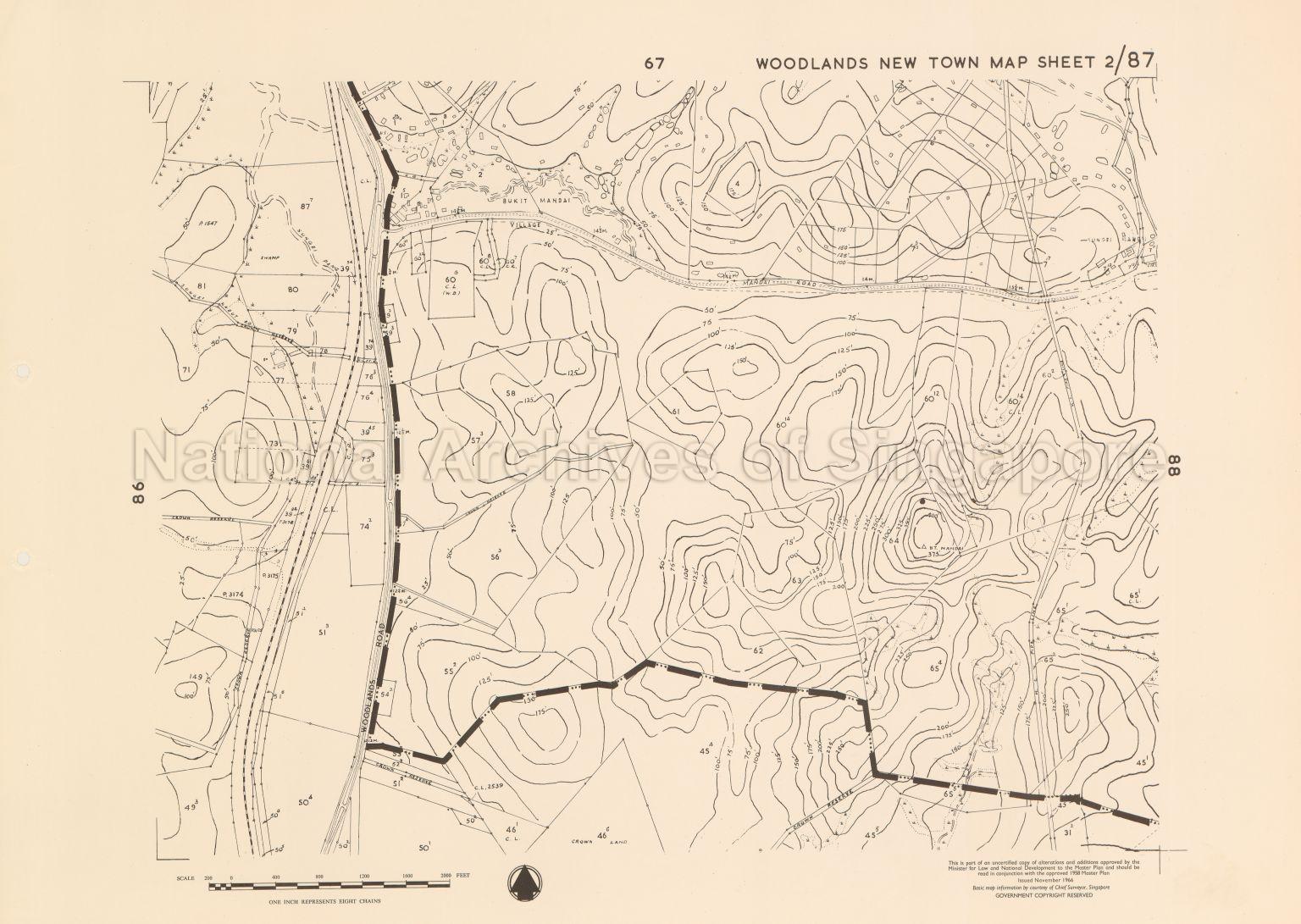 1958 Master Plan: Woodlands New Town Map Sheet 2/87