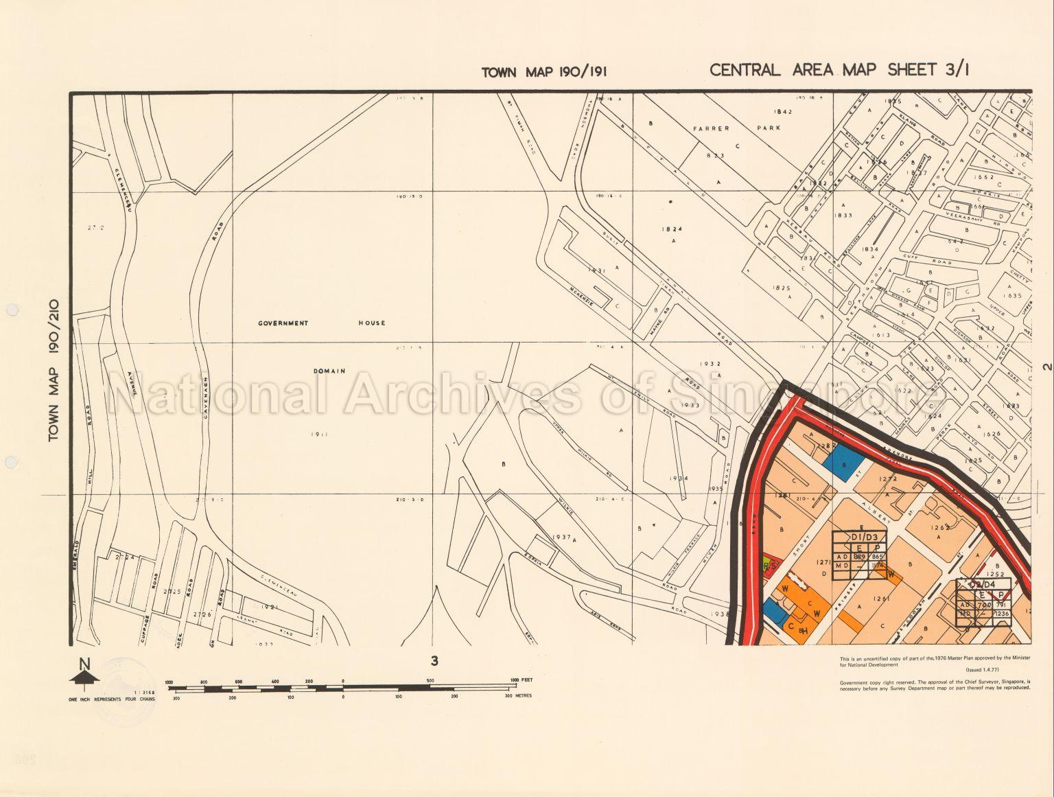 1976 Master Plan: Central Area Map Sheet 3/1