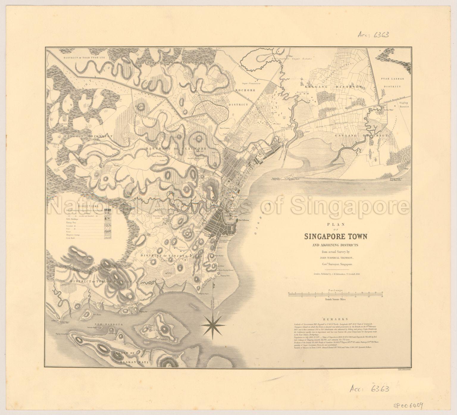 Plan Of Singapore Town And Adjoining Districts